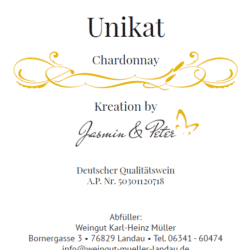 Etikett Unikat Chardonnay